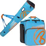 BRUBAKER Combo 'Super Champion' Ski Boot and Helmet Bag and 'Carver Champion' Ski Bag for 1 Pair of Ski up to 170 cm Blue/Orange