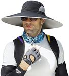 6" Large Wide Brim Sun Hats, Men and Women Bucket Hat for Outdoor Fishing Hiking Garden Lawn Yard Work Safari Beach Kayaking E-yp02-black