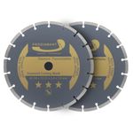 PRODIAMANT Set of 2 Universal Diamond Cutting disc 230mm 9inch x 22.2 mm Concrete, Stone, Brick 9 inch Diamond disc 7mm Segment