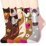 Jeasona Horse Socks for Women 4-7 Horse Gifts for Women for Girls Animal Socks Cute Cotton Christmas Gifts