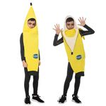 Spooktacular Creations Child Unisex Banana Costume Fruit Jumpsuit Kid Toddler Halloween Dress Theme Party (Medium (8-10 yrs))