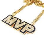 MVP Chain Most Valuable Player Champ Medal Award Gift Metal MVP Award Winner Prize Trophy Award Necklace for Kids Adults Player Team Football Soccer Baseball Basketball Softball, Zinc, white diamond