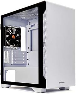 Thermaltake S100 Tempered Glass Snow Edition Micro-ATX mini-Tower Computer Case with 120mm Rear Fan Pre-Installed CA-1Q9-00S6WN-00, White