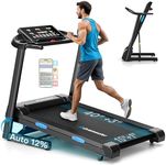 Treadmills Foldable with Electric Auto 12% Incline,3.0HP Walking Pad 1-14KM/H for Home Gym Jogging,352LB Capacity Running Machine with LED Display & Fitness App