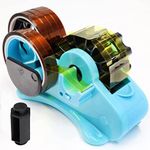 Blue Heat Tape Dispenser Sublimation - Multiple Roll Cut Heat Tape Dispenser Sublimation for Heat Transfer Tape, Semi-Automatic Tape Dispenser with Compartment Slots and 1" & 3" Double Reel Cores