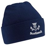 Bruntwood Mens/Womens Scotland Beanie HAT Navy Blue