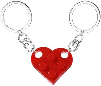 MPK Brick Matching Couple Heart Keychain for Boyfriend Girlfriend Valentines Day Stuff Him Friends Love Set Gifts (heart shaped-1panck)