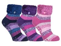 HEAT HOLDERS Womens Fluffy Bed Socks with Grips 3 Pair Multipack | Ladies Warm Fleece Lined Non Slip Socks | Winter Gifts for Her (UK 4-7, Pack 5, numeric_4)