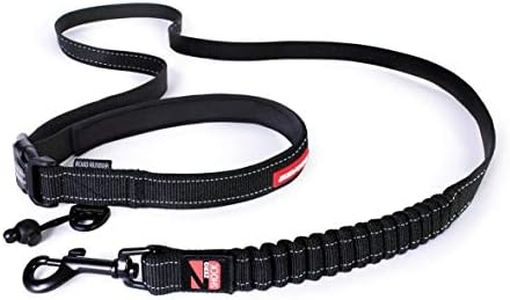 EzyDog Road Runner Dog Leash - Hands Free Lead for Running with Dogs, Wear Around Waist, Jogging Bungee Leash, Shock Absorbing, Reflective (210cm, Black)