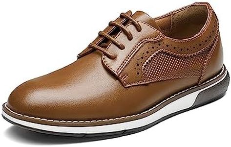 Bruno Marc Boy's Casual Dress Oxford Comfort Uniform Formal Sneaker Shoes,Size 3 Little Kid,Brown,SBOX2352K
