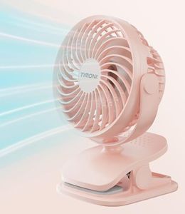 Portable Clip on Fan Battery Operated, Small Powerful USB Desk Fan, 4 Speed Quiet Rechargeable Mini Table Fan, 360° Rotate Personal Cooling Fan for Home Office Stroller Camping