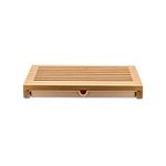 Alessi |GAG02 Sbriciola Bamboo Cutting Board with Crumble Collection Drawer , Brown