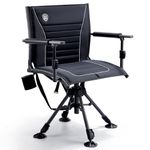 EVER ADVANCED Hunting Chair for Blinds with 4 Adjustable Legs, 360° Silent Swivel Hunting Seats for Outdoor, Fishing, Support 300lbs, Black