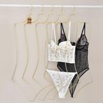 UIZLVEU Body Shape Display Clothes Hangers 20 Pack, Luxury Gold Metal Wire Swimsuit and Bikini Hangers, Lingerie Hangers for Closet Organization, Bathing Suit Hangers for Dress, Tank Top, Bra