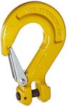 Indusco 47400301 Grade 80 Drop Forged Alloy Steel Clevis Sling Hook with Latch, Painted Finish, 3/8" Trade, 7100 lbs Working Load Limit