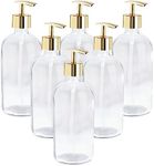 Juvale Refillable Gold Soap Dispenser Set with Pump for Bathroom, Kitchen (6 Pack)