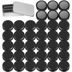 Wukong Pack of 36 Circle Magnets for Whiteboard, Black, Fridge Magnets for Magnetic Board, School, Seminars, Fridge Magnet, Lockers and Photos, Diameter 20 mm, 8 mm Thickness