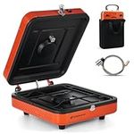 Odoland 2 Burner Camping Stove, 17000 BTU Propane Stove, Windproof Adjustable Portable Gas Stove with Carrying Bag for Outdoor Hiking