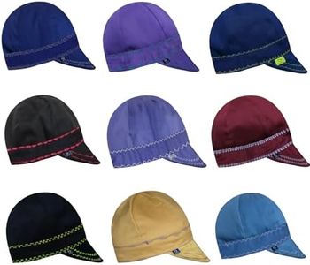 GIORGINO Welding Caps for Men Reversible Flame Resistant 100% Cotton Welding Hat Round Crown Soft (Pack of 1 Assorted Colors & Designs)