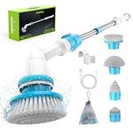 Oraimo Electric Spin Scrubber, Cordless Shower Scrubber, 4 Replacement Head, 1.5H Bathroom Scrubber Dual Speed, Shower Cleaning Brush with Extension Arm for Bathtub Grout Tile Floor