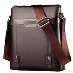 BROGBUS HANDBAG pu Leather Men Bag Casual Business Messenger Bag for Cross body Bag Male Shoulder Bags (Brown, L- 10.05inch H- 11.5inch W- 3inch)