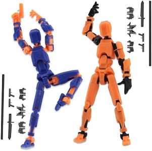 AFSVTTS Titan 13 Action Figure, (Assembly Completed) T13 Action Figure 3D Printed Multi-Jointed Movable, Desktop Decorations Game Hand Painted Figure, Lucky 13 Action Figures Titan 13 (2PCS/A)