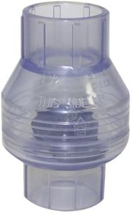 Valterra 200-C15W PVC Swing (No Spring) Check Valve, Clear, 1-1/2" Slip