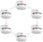 X-Sense Wireless Interconnected Smoke Detector Battery Powered Fire Alarm with Over 820 feet Transmission Range, XS01-WR Link+, 6-Pack