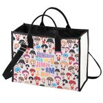 LEVLO Korean Group Army Cosmetic Make Up Bag K-pop Army Members Fans Gift Army Members Name Makeup Zipper Pouch Bag for Women, Army RM LT