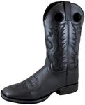 Smoky+Men%27s+Outlaw+11%22+Black+Leather+Western+Cowboy+Boot