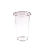 AIOS 50 x Recyclable PET Takeaway Cups with Flat Cross Hatch Lids. for Drinks on The Move. (300ml/11oz)