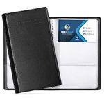 DMFLY Business Card Organizer with Sturdy Cover, 240 Cards Capacity Business Card Holder Book, Portable Business Card Binder for Men or Women, PU Name Card Credit Cards Book Holder Booklet, Black