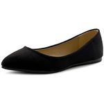 Ollio Women's Ballet Comfort Light Faux Suede Multi Color Shoe Flat, Black, 6 UK