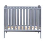 Kinder Valley Havana Wooden Baby Cot Bed - Toddler Cot With Teething Rails, Space Saver Cot With 3 Adjustable Height Positions, Suitable for Newborns | (Grey, Mattress Not Included)