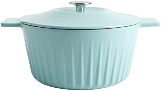 Martha Stewart Eastholm 5 QT Enamel Cast Iron Dutch Oven, Martha Blue