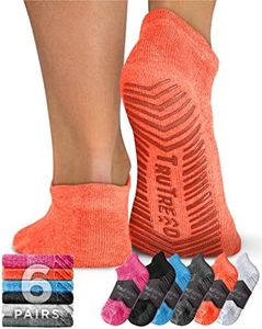 TruTread Pilates Socks with Grips for Women and Men - 6 Pairs Yoga Socks for Women | Yoga Socks for Men | Pure Barre Socks