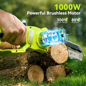 Supstable Mini Cordless Chainsaw – 8in & 6in Portable Electric Saw
