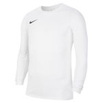 NIKE Men's M Nk Dry Park Vii Jsy Ls T shirt, White/(Black), M UK