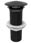 JAGGER JAG132 Brass Stainless Steel Wash Basin Waste Popup Sink Coupling with Full Thread Glossy Finish Corrosion Resistant for Home/Office/Bathroom ([ 3" INCH ], Black, 1)