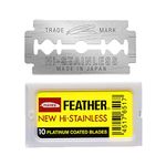 Feather 10 Razor Blades New Hi-Stainless Double Edge