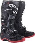 Alpinestars Tech 7 Boots Black/Cool Grey/Red Sz 10 (2012014-1153-10)