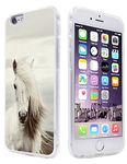 iPhone 6S Plus Case Horse,iPhone 6 Plus & 6S Plus 5.5 Inches Clear Soft Protective Case W Fashionable Hair White Horse