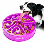 Decyam Slow Feeder Dog Bowl Slow Eating Dog Bowl Pet Puppy Fun Puzzle Feeder Non Skid Bloat Stop Feeding Bowl (Small/Medium, Purple)