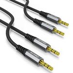 2 Pack AUX Cable,Auxiliary Cable（ Hi-Fi Sound） 3.5mm TRS Auxiliary Audio Cable Nylon Braided Aux Cord Compatible with Car,Home Stereos,Speaker,iPod iPad,Headphones,Sony,Echo Dot,Beats (3.3ft)