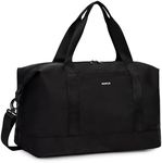ECOHUB Easyjet 30L Cabin Bag 45x36x20 Underseat Travel Flight Bag Foldable Carry On Bag with Removable Wet Pocket Waterproof Overnight Holdall Bag Weekend Luggage Bag Hospital Bag for Women (Black)
