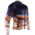 XUWU Cycling Jersey Men Long Sleeve Tops Queensboro Bridge NYC Night Art Prints Bike Shirts Bicycle Clothes Jacket