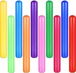 Sosation 10 Pcs Colorful Inflatable Pool Noodles 41.34 Inch PVC Sticks Outdoor Water Games Toy Giant Swimming Float for Adults Pools Beaches Lake Party Decor