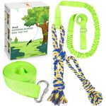 XiaZ Dog Bungee Tug Toy Outdoor Dog Toy, Hanging from Tree Tug of War Toy for Small Medium Large Dogs with 2 Chew Rope Toys (Green)