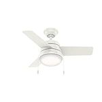 Hunter 36" Aker Fresh White Ceiling Fan with Light