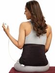 MEDTECH® 2 in 1 Orthopaedic Electric Heating Pad for Back Pain + Period Cramps Relief | LARGE SIZE | Pain Relief Heating Belt with Temperature Controller for Lower Back, Knee, Shoulder, Cramps, and Neck Pain Relief | Velvet Black